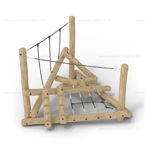 Structure pour aires de jeux extérieurs en bois de robinier